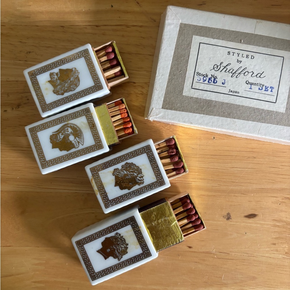 Vintage Porcelain Matchbox Holders